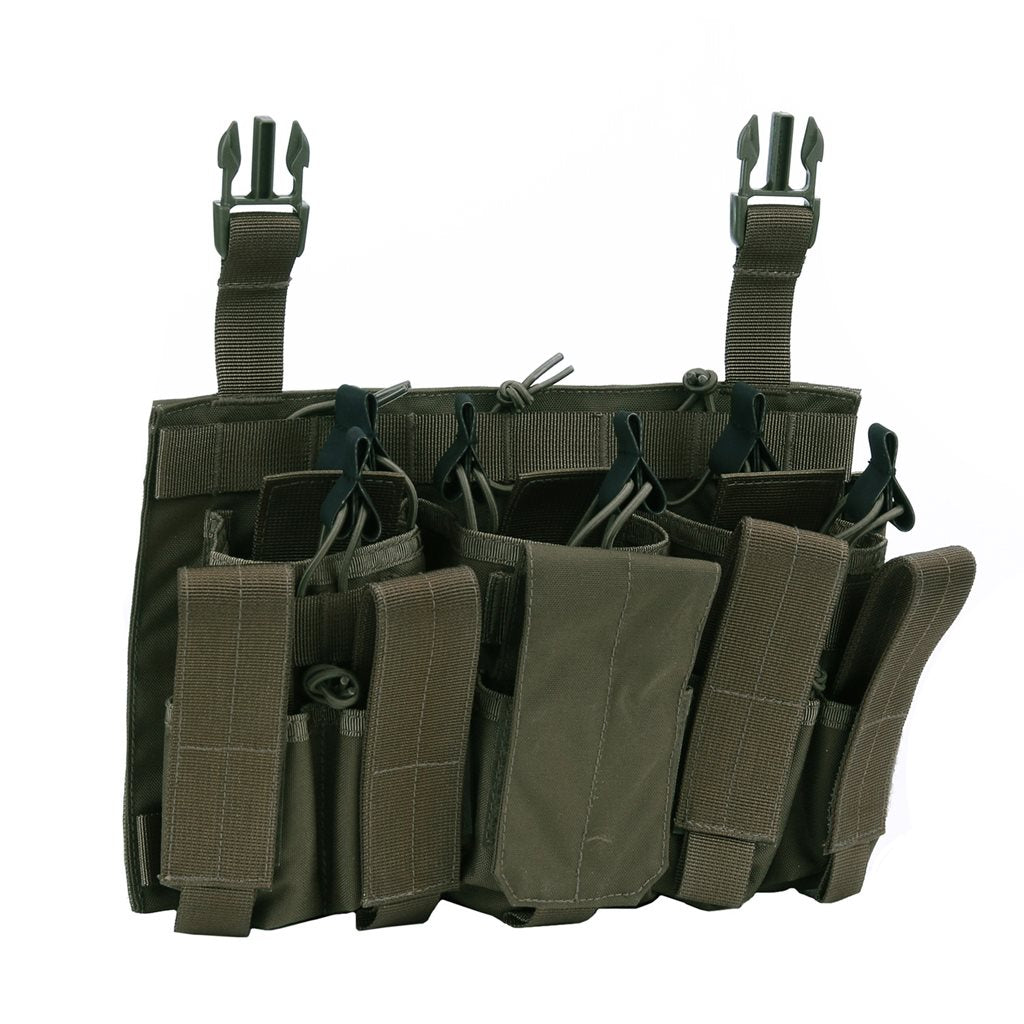 Plataforma delantera FAST para 3 cargadores de pistola y 3 M4 en color Coyote, Cordura 500D