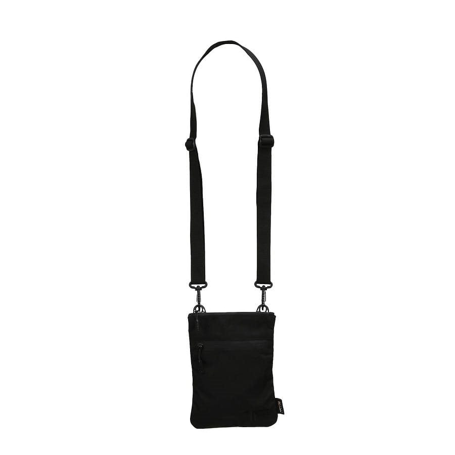 Bolsa bandolera EDC pequeña para documentos en negro, nylon Cordura 500D, correa ajustable y desmontable