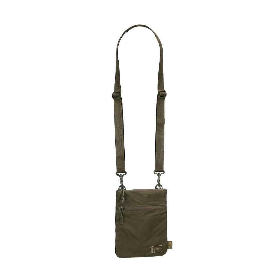 Bolsa bandolera EDC pequeña para documentos en negro, nylon Cordura 500D, correa ajustable y desmontable