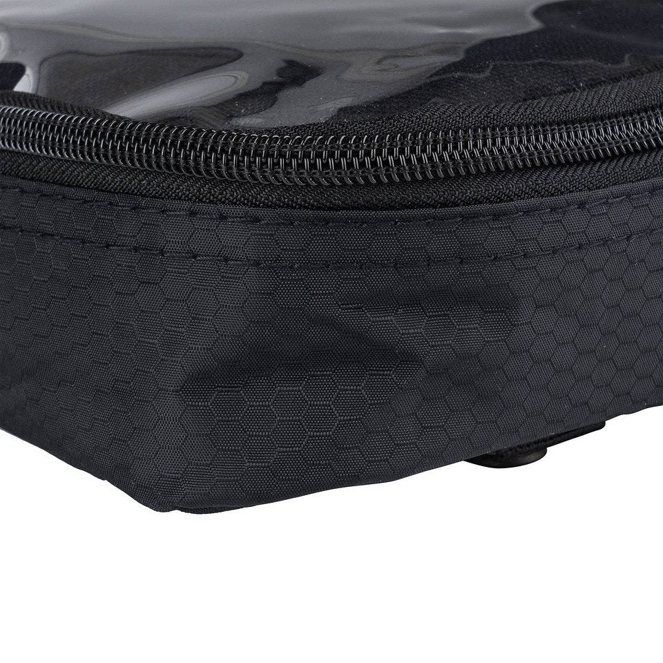 Estuche HEXAGON ORGANIZER transparente negro con ventana para visualizar el contenido