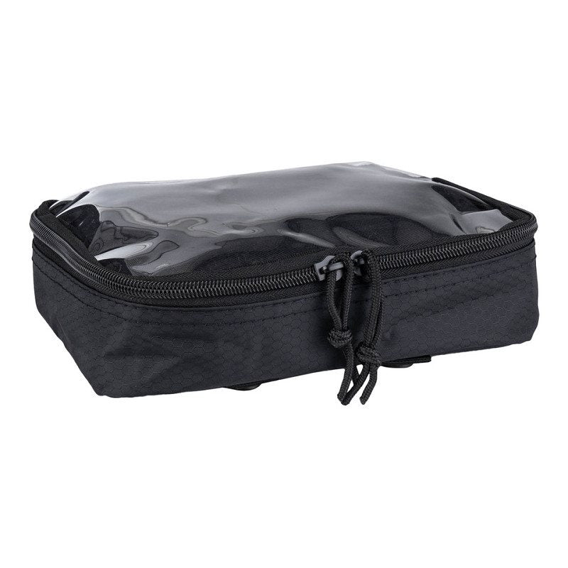 Estuche HEXAGON ORGANIZER transparente negro con ventana para visualizar el contenido