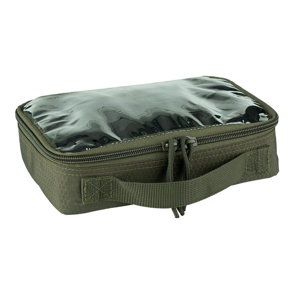 Funda HEXAGON ORGANIZER transparente negra con ventana para ver el contenido