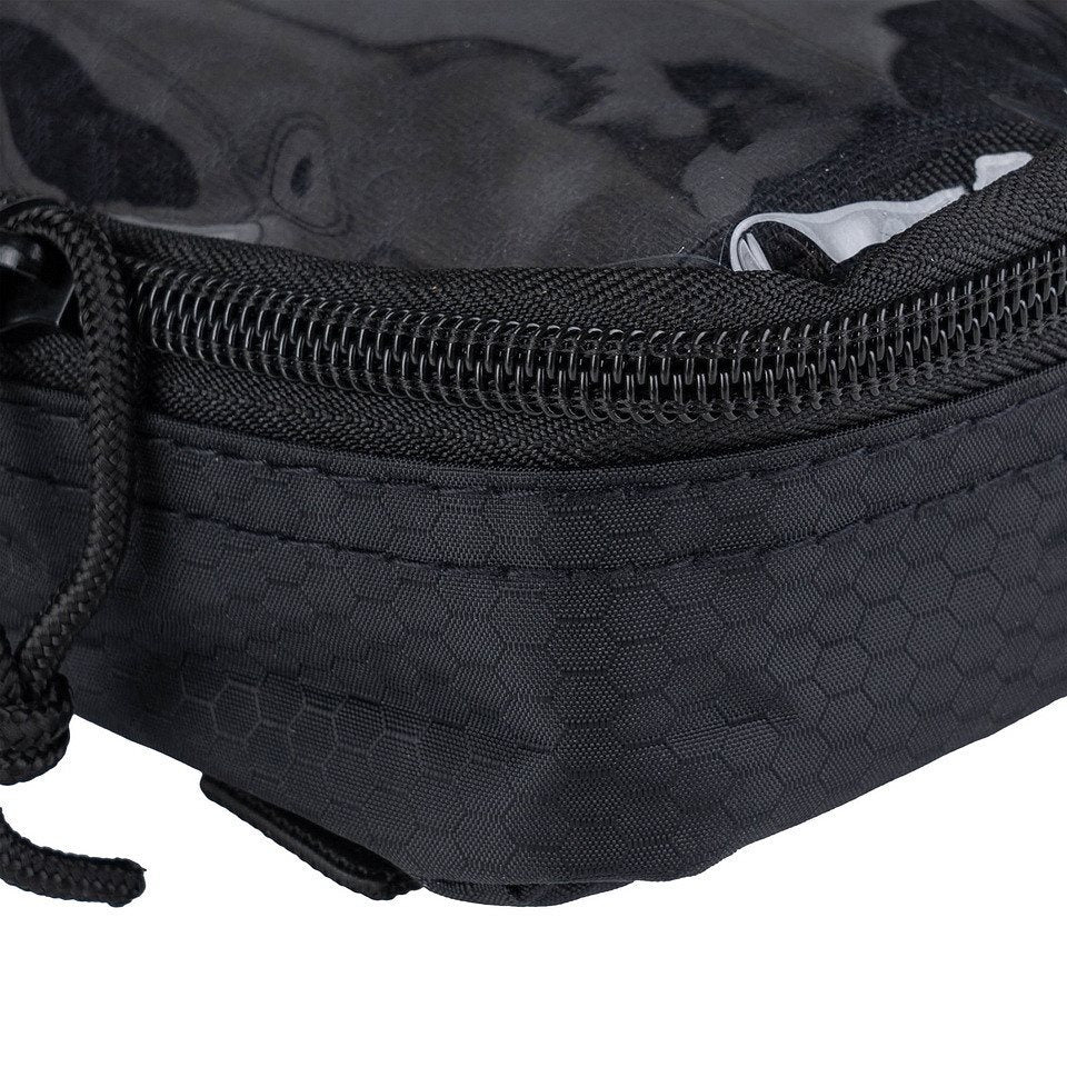 Funda transparente pequeña negra HEXAGON ORGANIZER con ventana para ver contenido