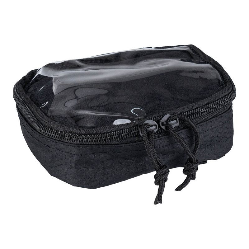 Funda transparente pequeña negra HEXAGON ORGANIZER con ventana para ver contenido
