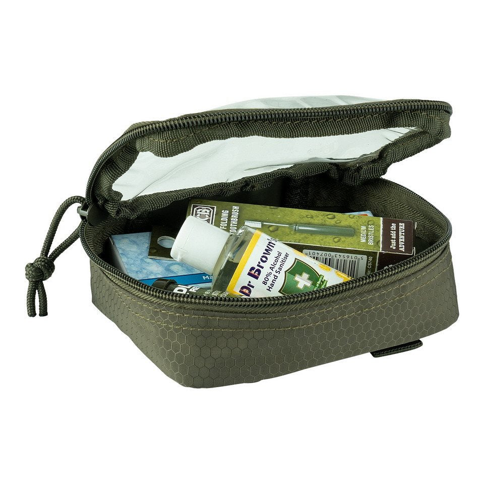 Funda transparente pequeña negra HEXAGON ORGANIZER con ventana para ver contenido