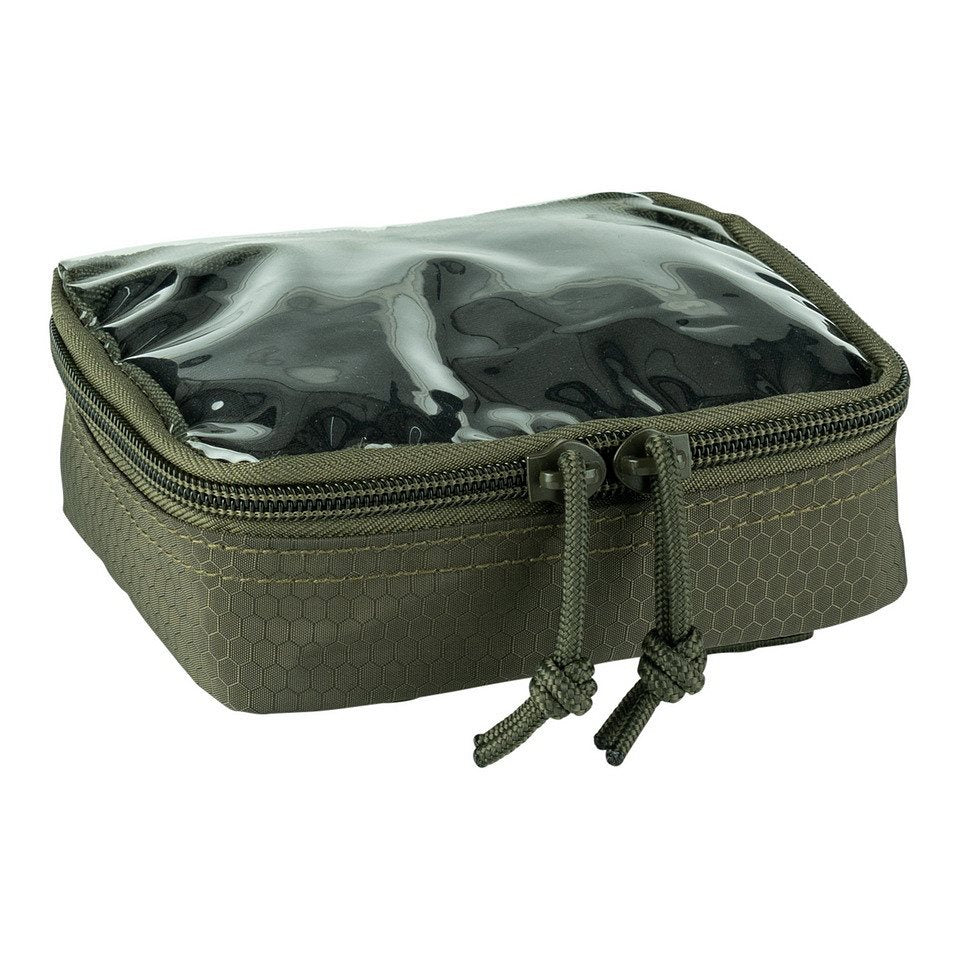 Estuche HEXAGON ORGANIZER transparente pequeño negro con ventana para ver el contenido