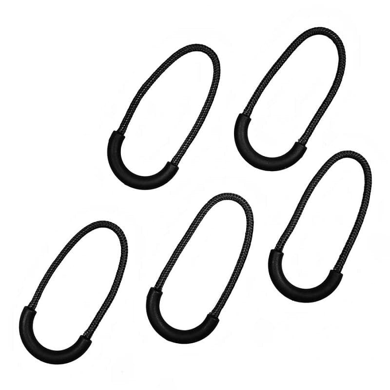 Pack de 5 tiradores para cremallera con ojo y empuñadura de plástico color Coyote