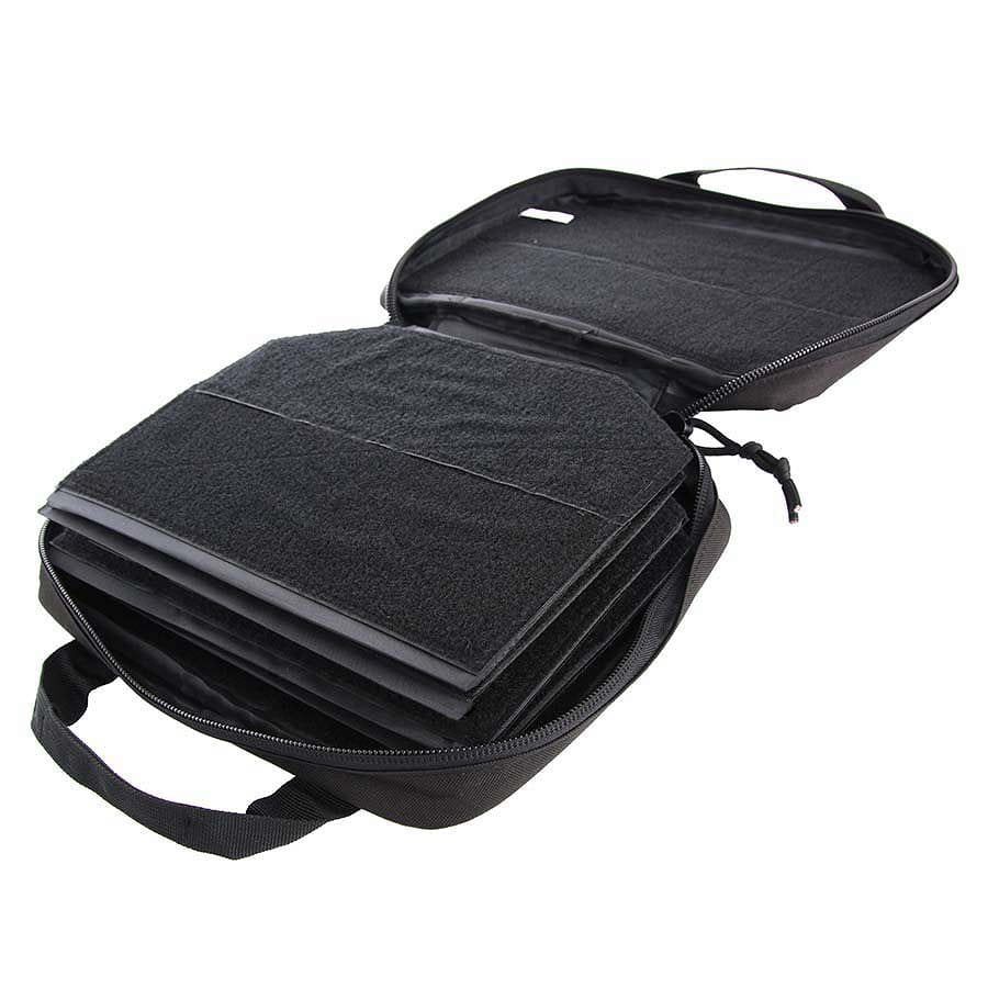 Bolsa negra para parches, diseño sencillo para organizar y transportar tus parches favoritos