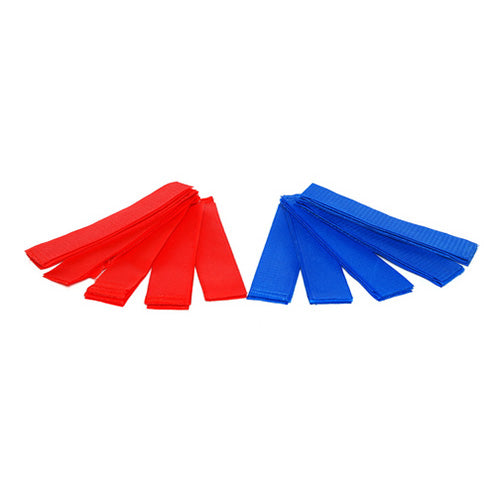 Brazaletes identificativos 5+5 azul y rojo con cierre de velcro