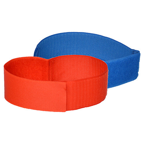 Brazaletes identificativos 5+5 azul y rojo con cierre de velcro