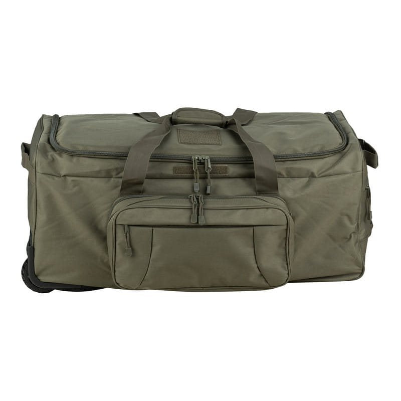 Bolsa de viaje COMMANDO negra 124 L con tres ruedas y bolsa desmontable