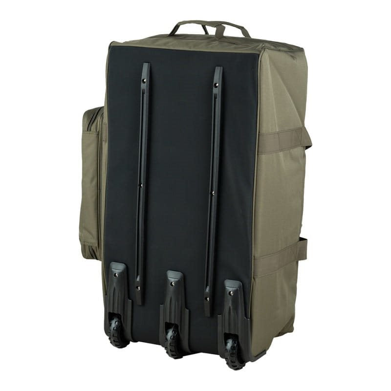 Bolsa de viaje COMMANDO negra 124 L con tres ruedas y bolsa desmontable