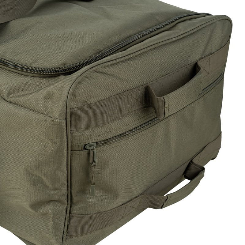 Bolsa de viaje COMMANDO negra 124 L con tres ruedas y bolsa desmontable