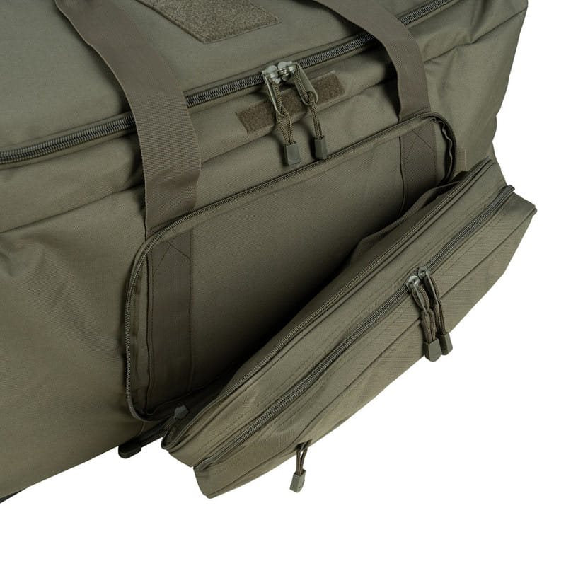 Bolsa de viaje COMMANDO negra 124 L con tres ruedas y bolsa desmontable
