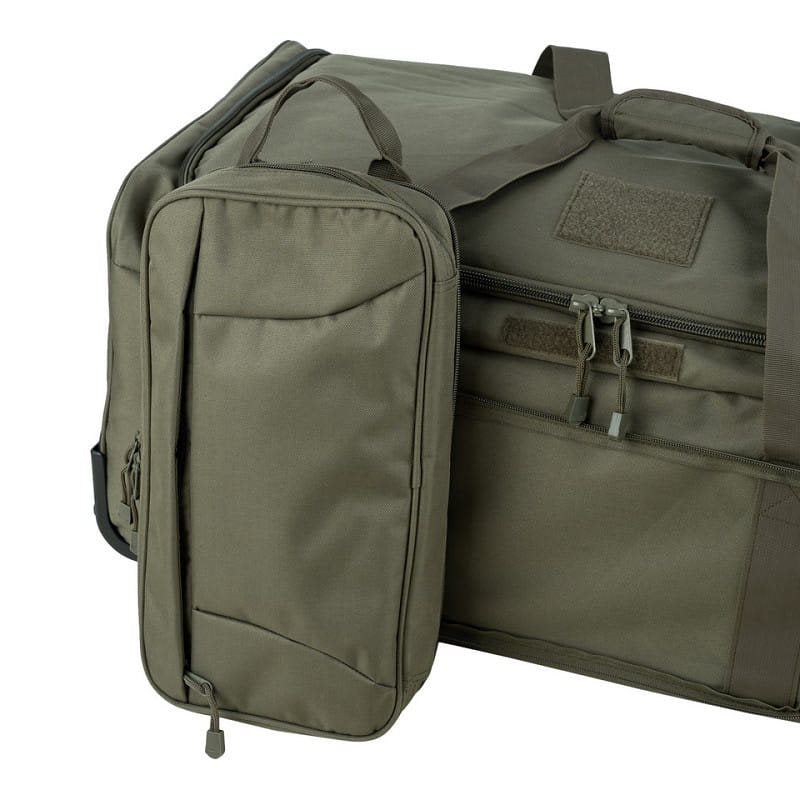 Bolsa de viaje COMMANDO negra 124 L con tres ruedas y bolsa desmontable