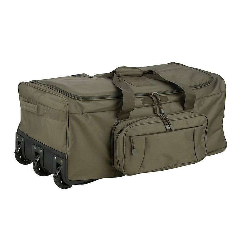 Bolsa de viaje COMMANDO negra 124 L con tres ruedas y bolsa desmontable