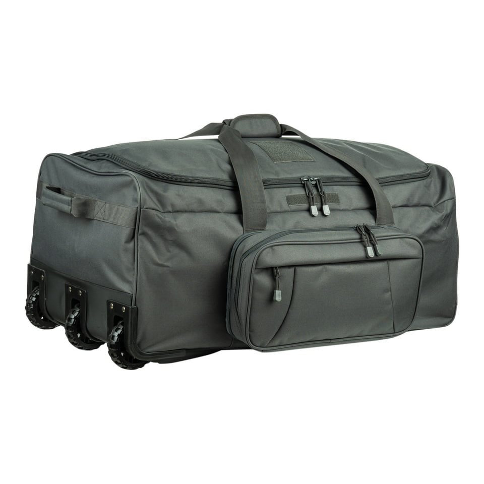 Bolsa de viaje COMMANDO negra 124 L con tres ruedas y bolsa desmontable