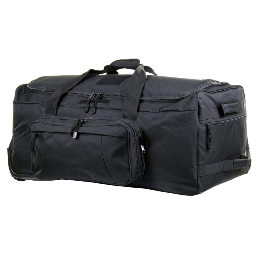 Bolsa de viaje COMMANDO negra 124 L con tres ruedas y bolsa desmontable