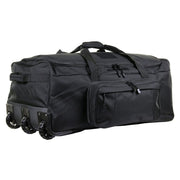 Bolsa de viaje COMMANDO negra 124 L con tres ruedas y bolsa desmontable