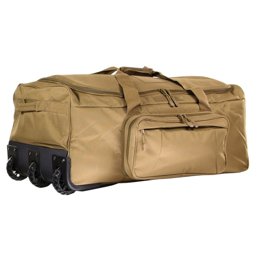Bolsa COMMANDO verde con ruedas 124 L, nylon resistente, 85x45x38 cm