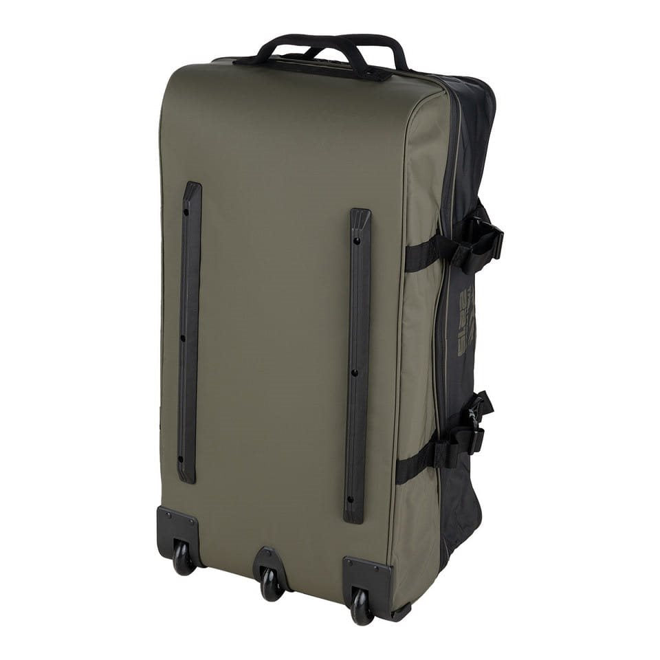 Bolsa de viaje verde COMMANDER PRO impermeable con cremalleras selladas, base reforzada y tres ruedas