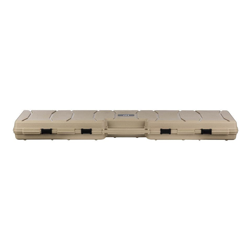 Maleta de plástico color arena para armas largas 120 cm, robusta y fuertemente acolchada
