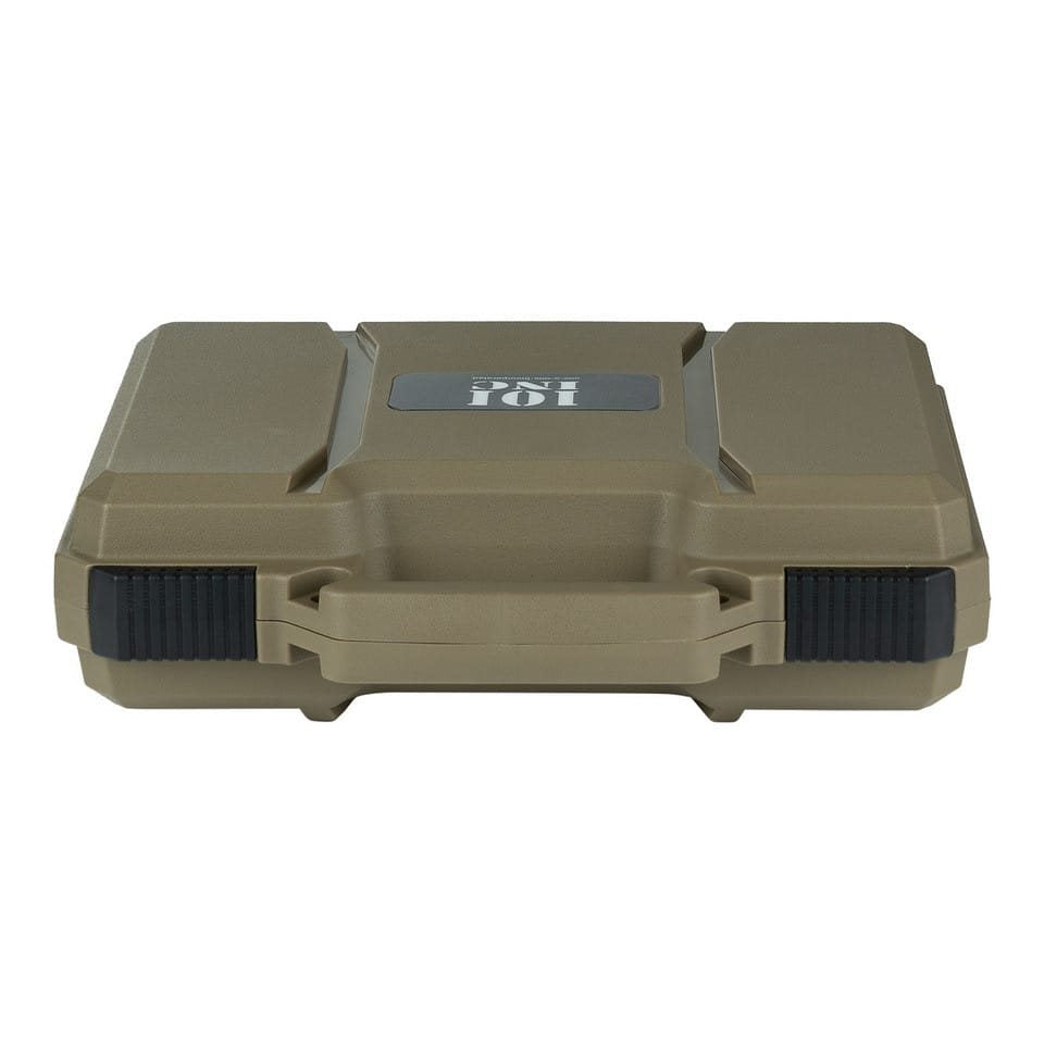 Maletín plástico verde para pistola, carcasa antigolpes e impermeable