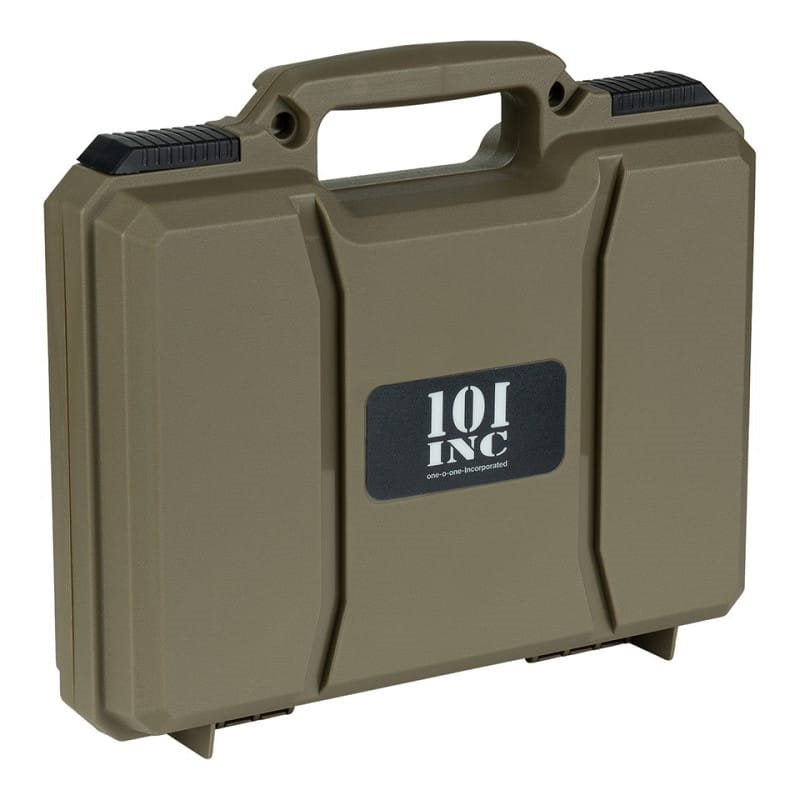Maletín plástico verde para pistola, carcasa antigolpes e impermeable