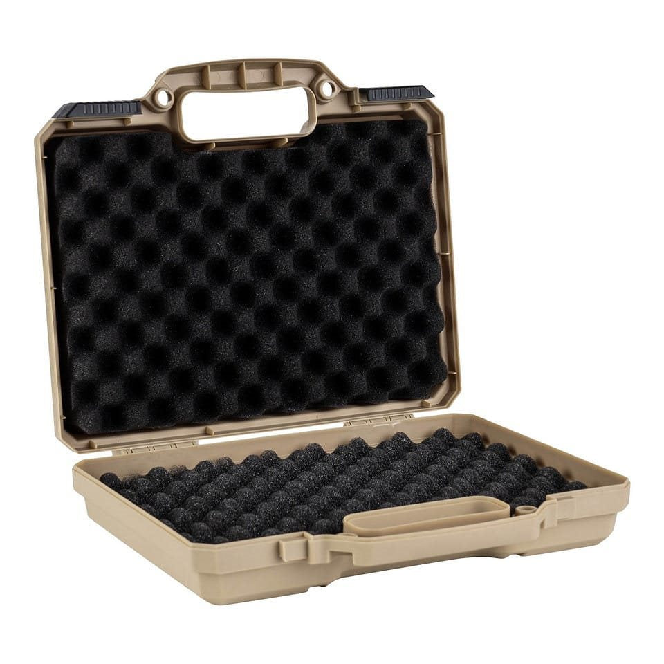 Maletín plástico verde para pistola, carcasa antigolpes e impermeable
