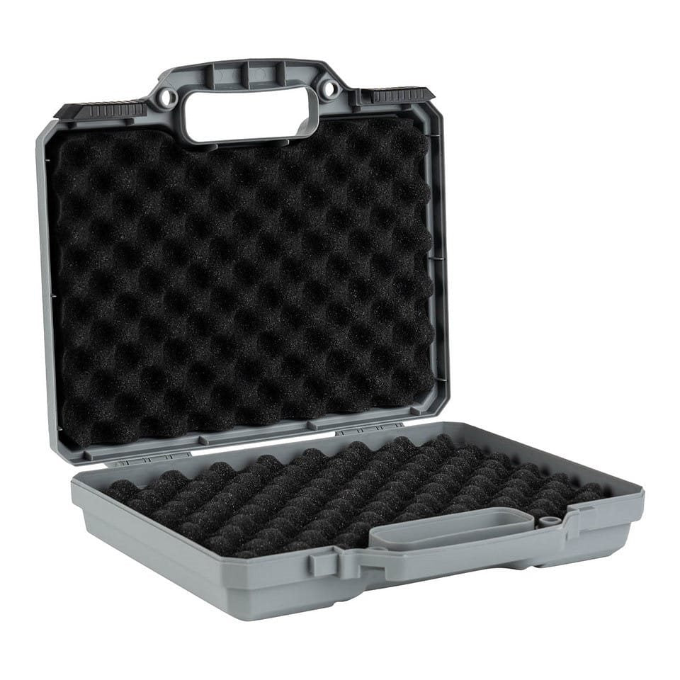 Maletín plástico verde para pistola, carcasa antigolpes e impermeable