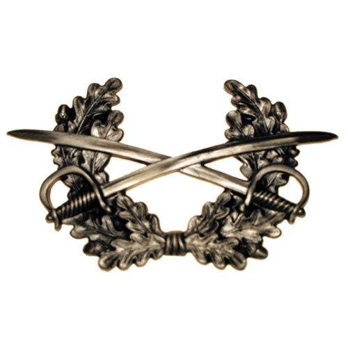 Insignia de gorra Bundeswehr con sables cruzados sobre hoja, aprox. 77 x 48 mm
