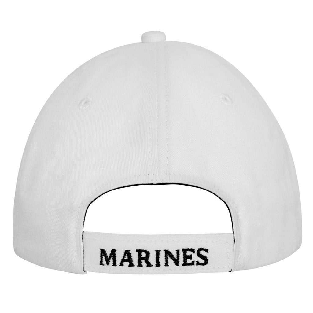 Gorra USMC blanca con emblema Globe & Anchor bordado