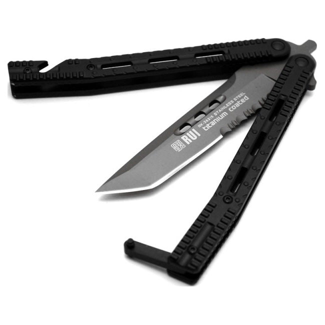 Navaja mariposa Tactical 36215 con hoja tanto de RUI Tactical