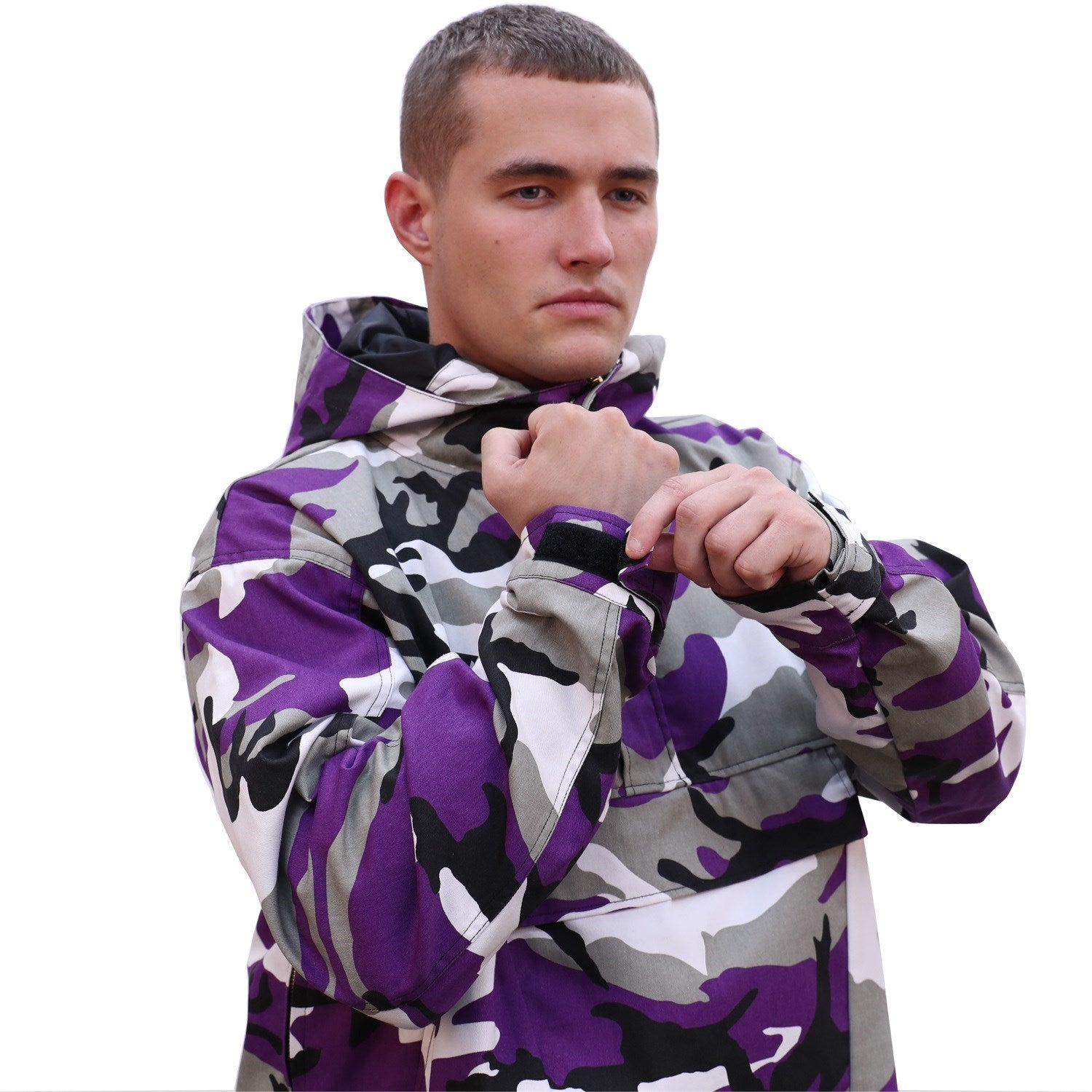 Parka con capucha PARKA US Violet Camo, chaqueta camuflaje violeta