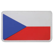 Parche plástico velcro bandera República Checa 80x50 mm borde blanco esquinas redondeadas