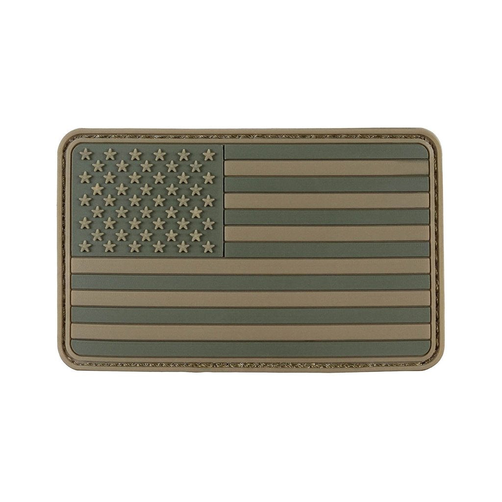 Parche plástico velcro bandera USA verde 8 x 5 cm