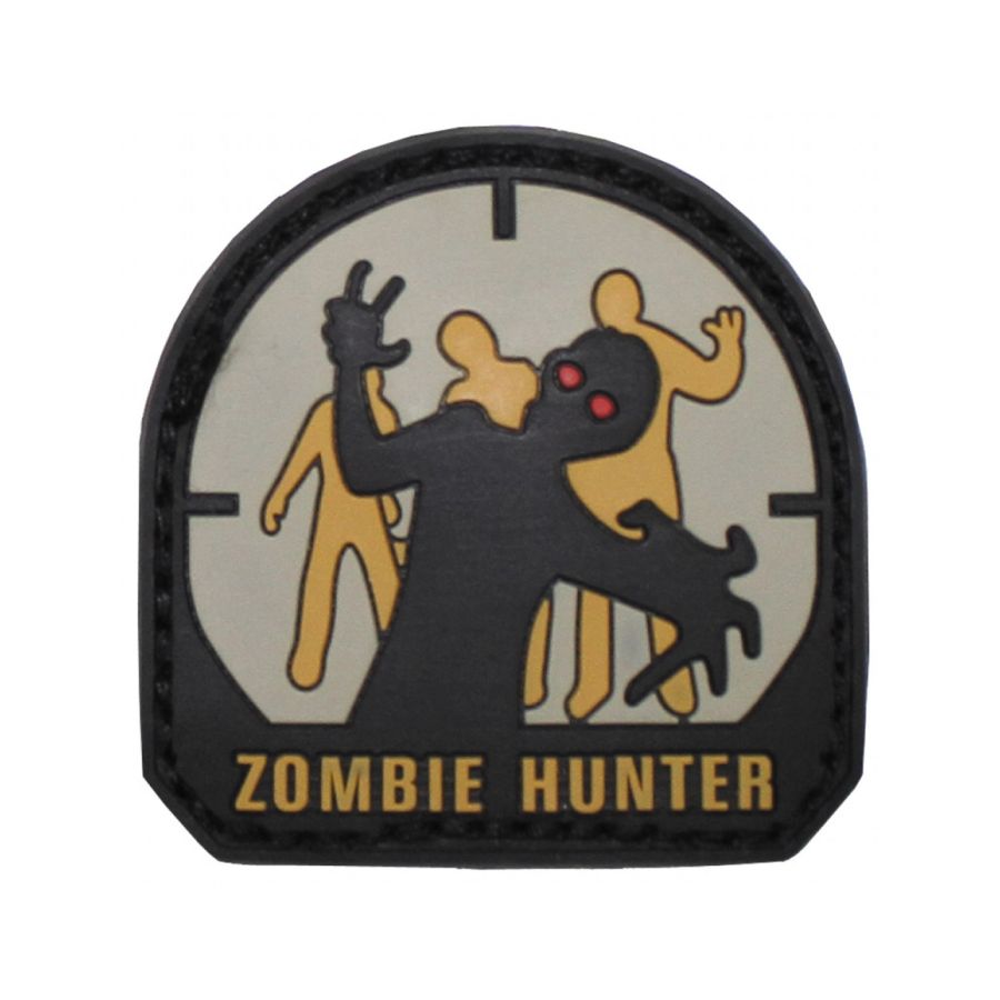 Parche 3D ZOMBIE HUNTER plástico con velcro aprox. 5 x 5 cm
