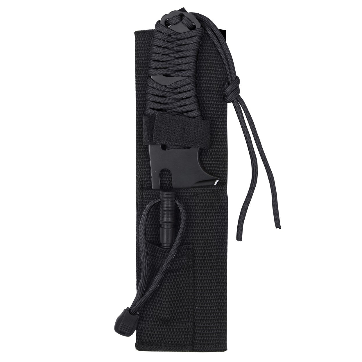 Cuchillo ROTHCO paracord con hoja fija, funda de poliester y pedernal