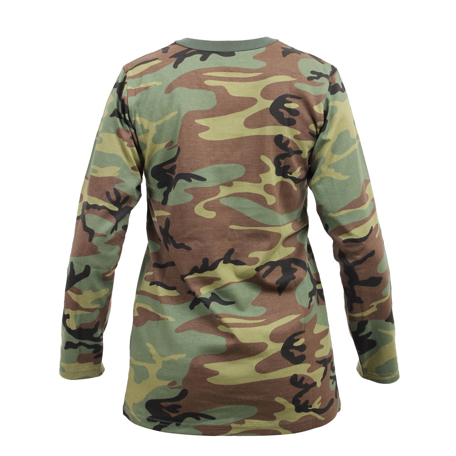 Camiseta mujer manga larga camuflaje WOODLAND, 60% algodón 40% poliéster