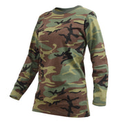 Camiseta mujer manga larga camuflaje WOODLAND, 60% algodón 40% poliéster