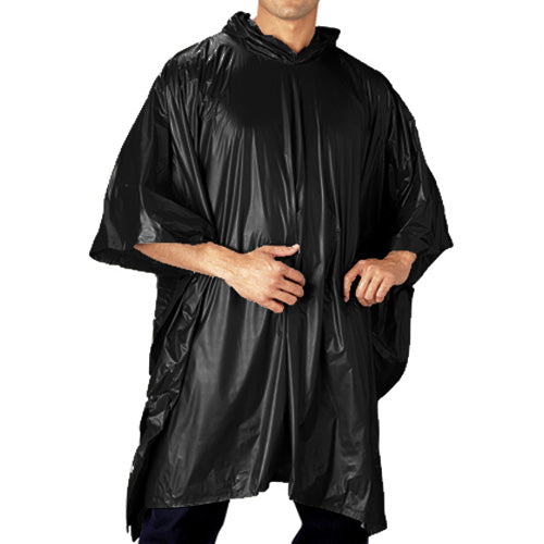 Poncho VINYL 125 x 200 cm color Oliv desplegado, vinilo impermeable