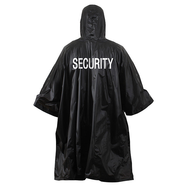 Poncho impermeable VINYL SECURITY negro con capucha amplia