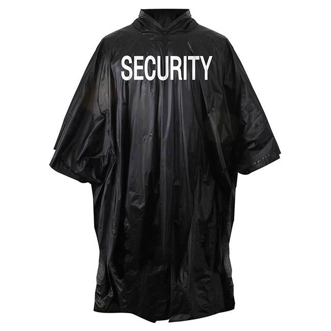 Poncho impermeable VINYL SECURITY negro con capucha amplia