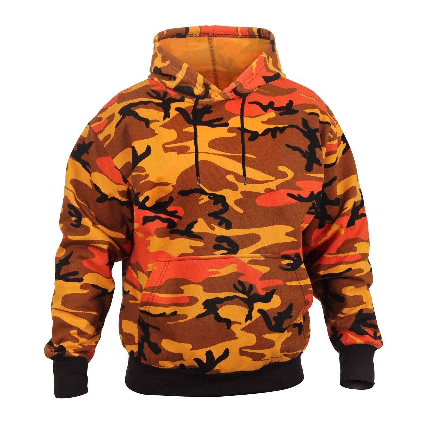 Sudadera ROTHCO Orange Camo con capucha y gran bolsillo frontal