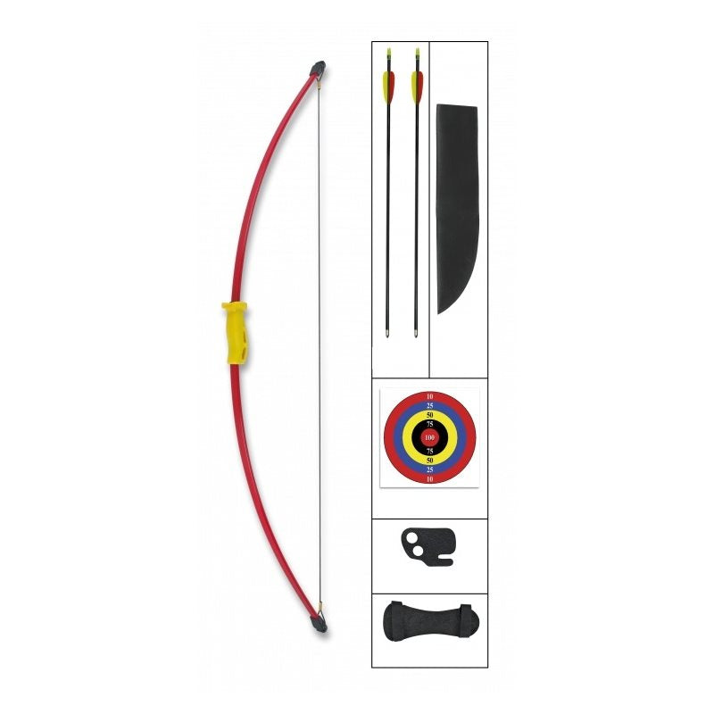 Arco Beginner 15 lbs rojo de ABS y fibra de vidrio, 111 x 23 cm, 300 g
