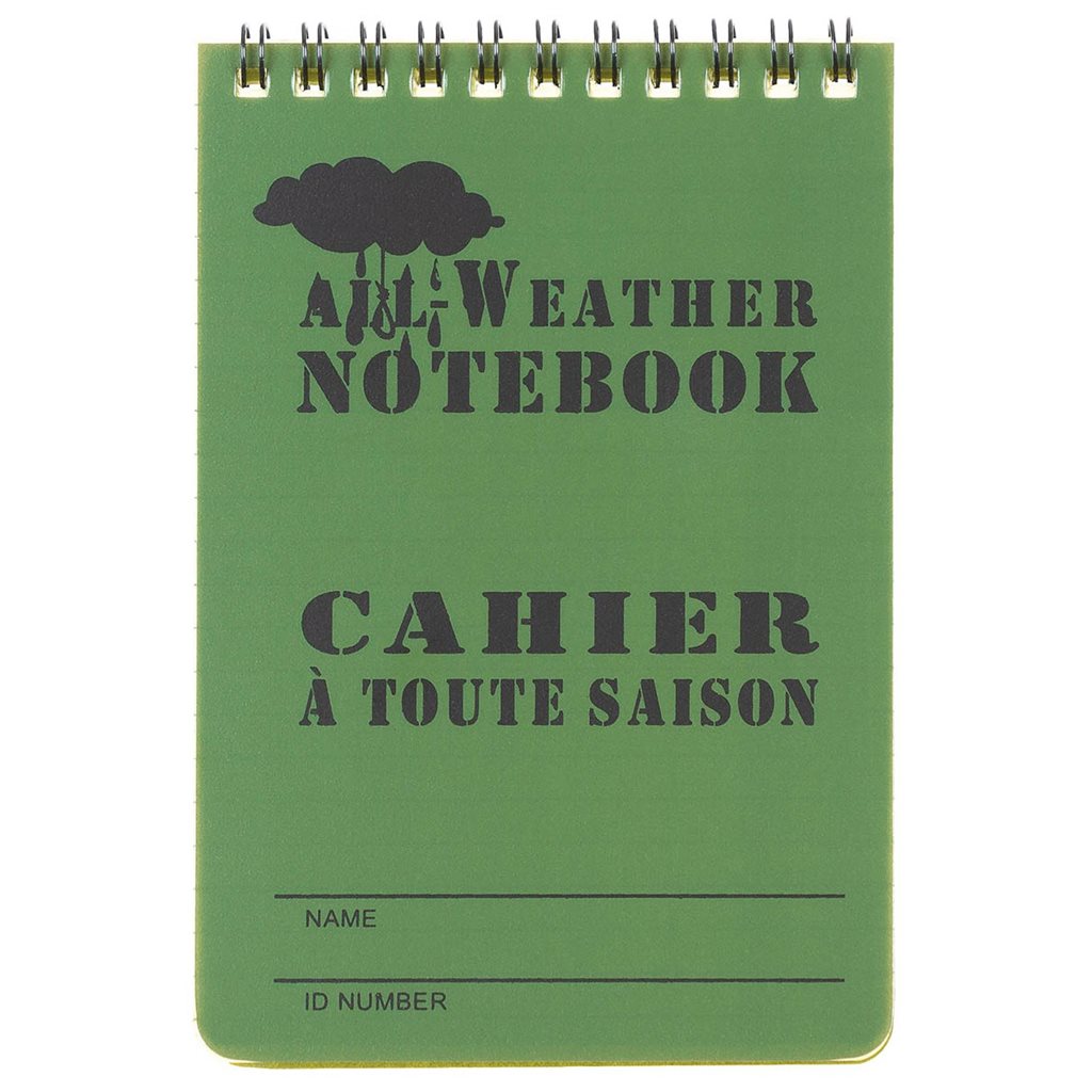 Bloc cuaderno de anillas impermeable 10x15 cm