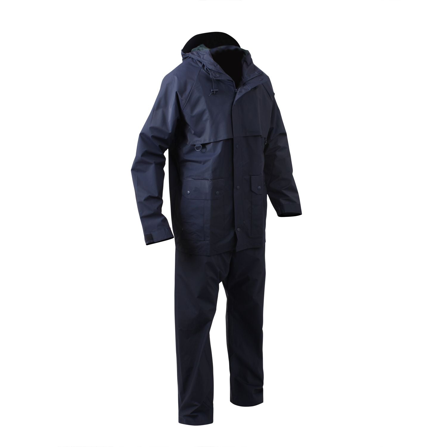 Conjunto impermeable ROTHCO azul en PVC, chaqueta y pantalón