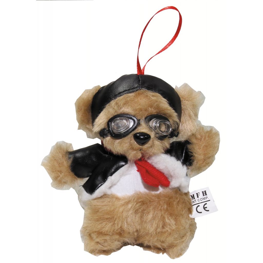 Osito de peluche PILOT 14 cm con gafas de aviador, capucha y chaqueta bomber
