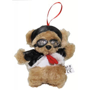 Osito de peluche PILOT 14 cm con gafas de aviador, capucha y chaqueta bomber