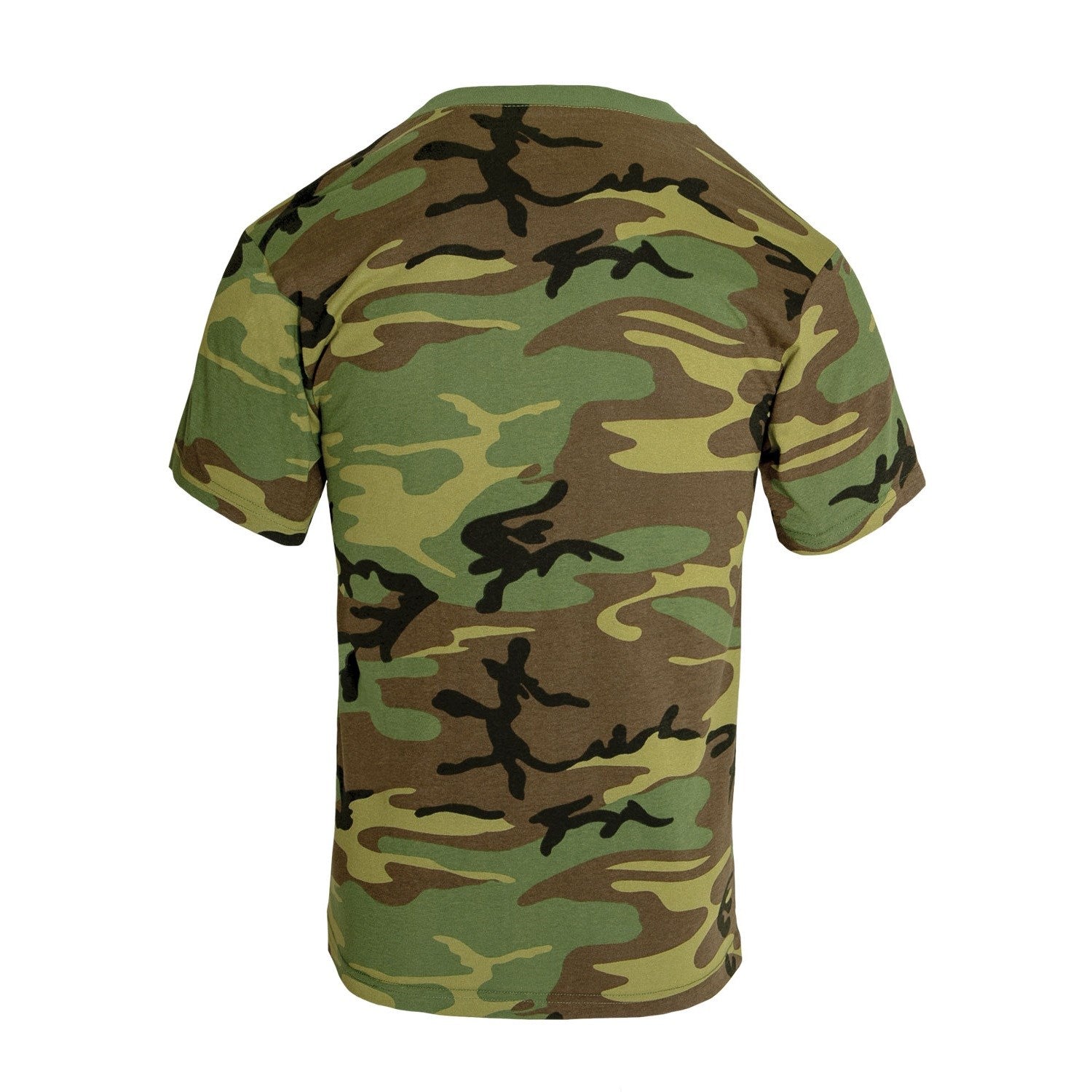 Camiseta Woodland manga corta con cuello en V, 60% algodón, 40% poliéster